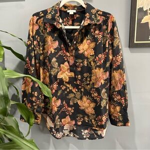 Sundance Womens Floral Print Tunic Top sz Medium